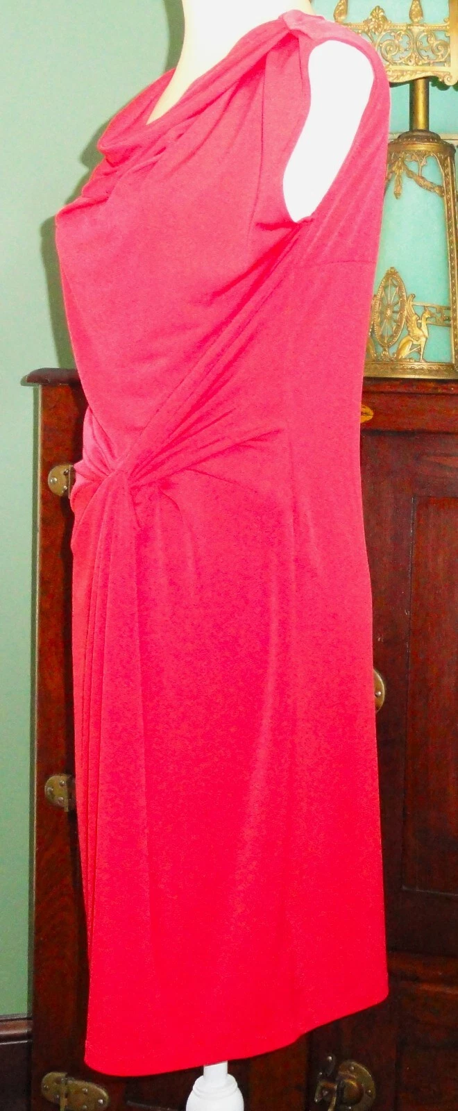 Abito Michael Kors ~ donna M ~ rosso senza maniche scollo a cappuccio ~ vita cinch