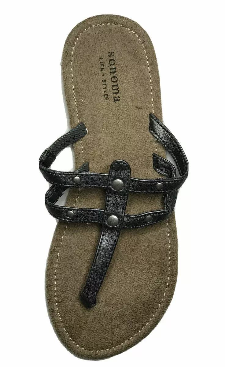 Sonoma Life Style Footbed Thong Flip Flops Sandals Women s Size 5 6