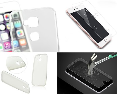 Silikon TPU Hülle Case + Glasfolie Huawei Tempered Glass Schutzglas