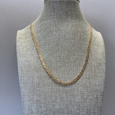 Vintage Gold Tone Nugget Style Herringbone Reversible Chain