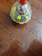 Vintage Spinner Spin Top Train Toy, Fair Condition