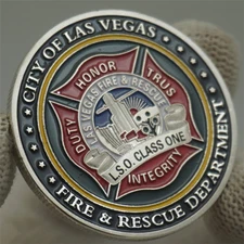 US  Las Vegas Duty Honor Fire Rescue Saint Florian Challenge Coin Collectible