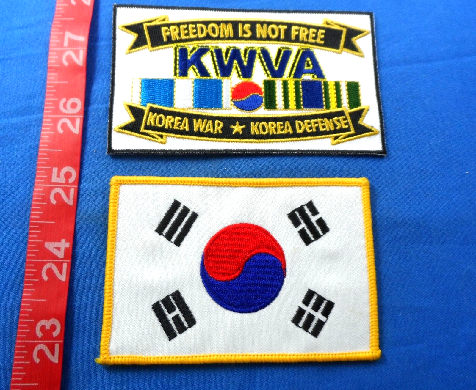 Korean War Veterans Association KWVA Vintage Cloth Patch Lot of 2