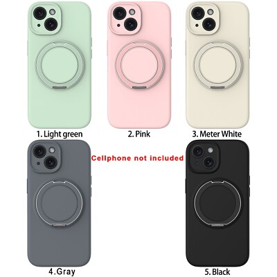 Adjustable Magnetic Silicone Case with Stand Fit for Apple iPhone 15 Series