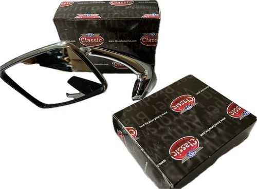 Jaguar E Type door Chrome Mirror genuine  TEX LEFT  Hand Oblong  Convex  +Gasket