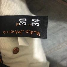 Nudie Jeans Mens 30x30 Blue Slim Jim Dry Broken Twill Denim Tapered Leg