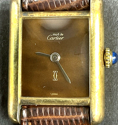 Rare Cartier Must De Tank Watch 18k Gold Over Sterling  display picture 1