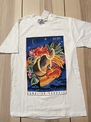 Vintage Hawaiian Paradise Aloha Flower Nights SS Shirt Bin 1