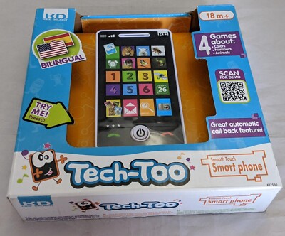 Kidz Delight Tech Too Bilingual Toy Smart Phone Color Number Animal Games NIB