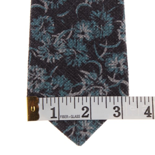 Kiton NWOT 100% Wool Seven Fold Neck Tie in Grays/Blue Whimsical Floral Pattern - Picture 5 of 9