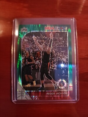 Reggie Jackson 2019-20 NBA Hoops Green Flash #57 Clippers Pistons /99