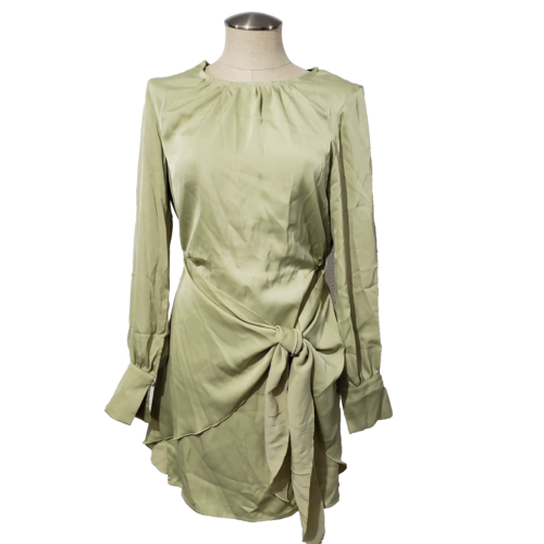 Ładna ogrodowa jasnozielona sukienka chusta na talię S - Zdjęcie 1 z 19