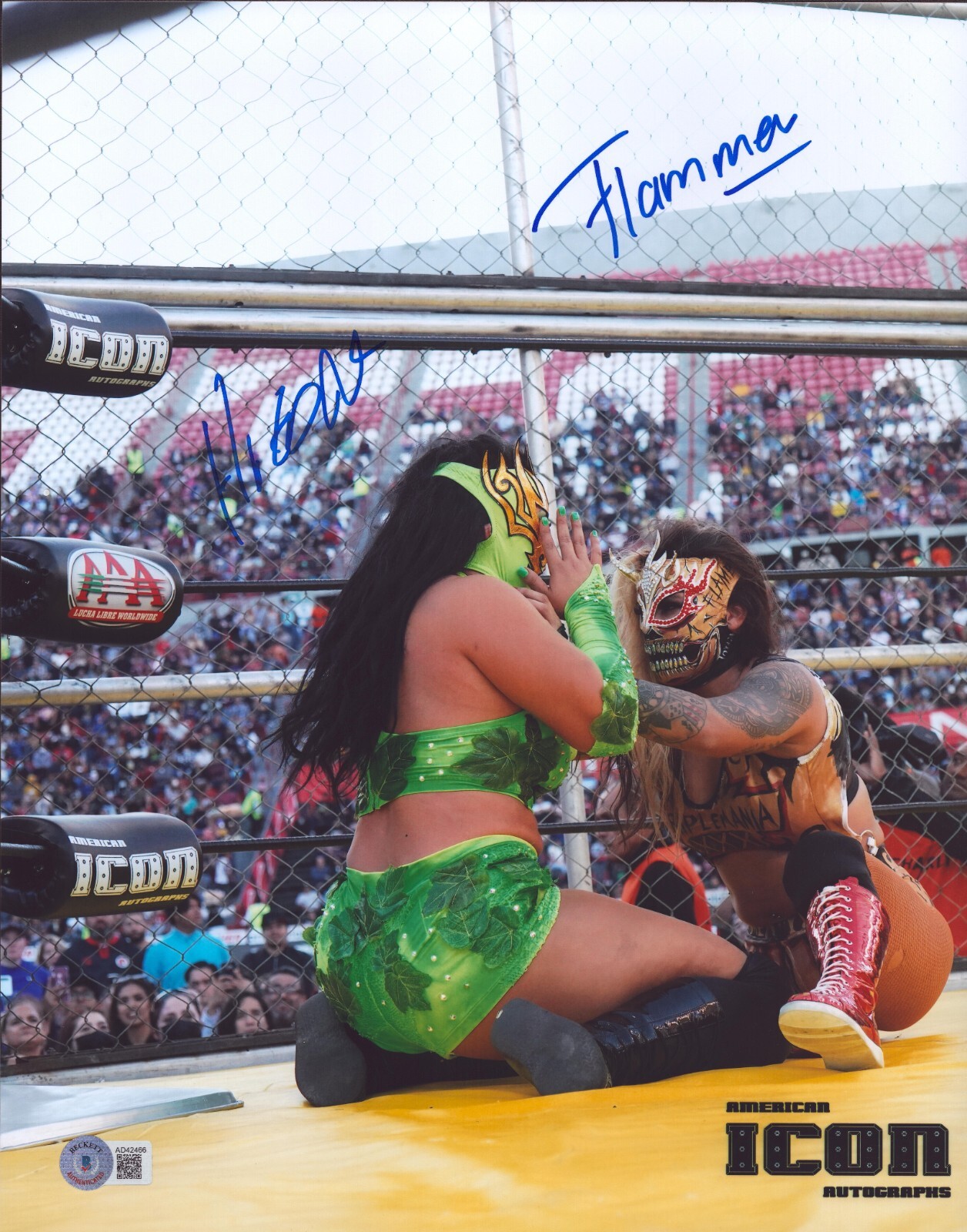La Hiedra Autographed Signed Las Toxicas & Lady Flammer 11x14