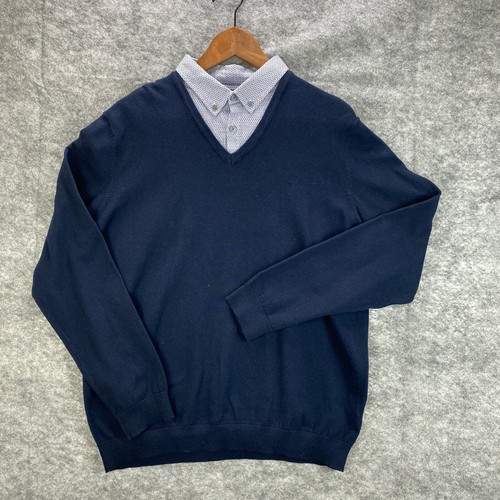Burton Menswear V Neck Jumper with 