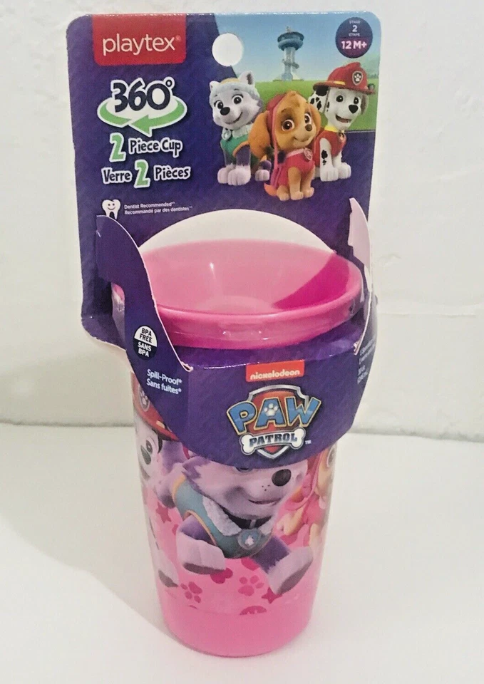 Playtex 360 Degree Spoutless Cup, Paw Patrol, Pink, Stage 2, 10 oz  12m+ New - Image 2 of 4