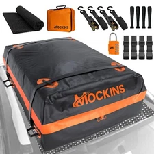 Mockins 30 Cubic Foot Roof Cargo Bag | 60"x43"x24" Waterproof Bag w/ Accessories