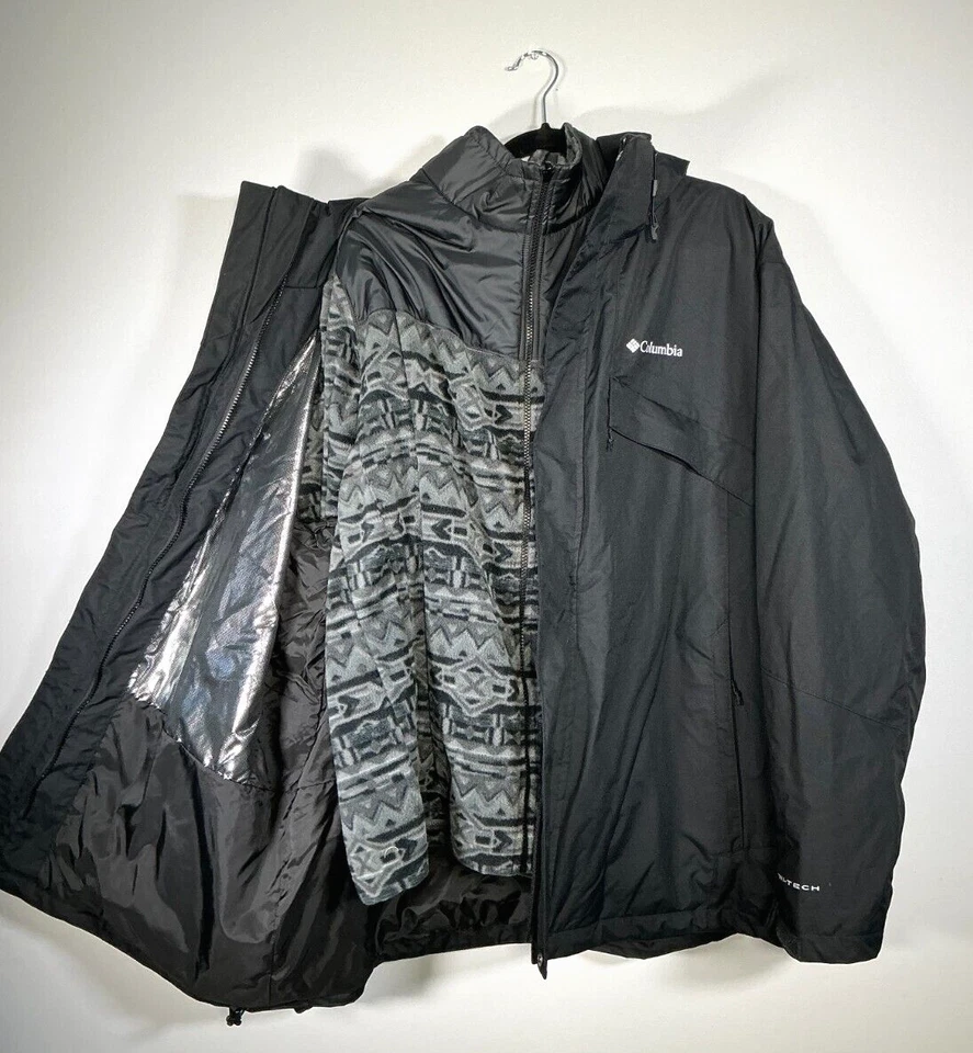 Columbia Bugaboo II Fleece Interchange Men's Big & Tall 2XL Black Jacket - Image 3 of 4