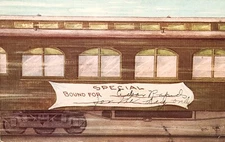 1911 Greetings Postcard~Special Bound For Cedar Rapids, Iowa. Train Car. #-3239