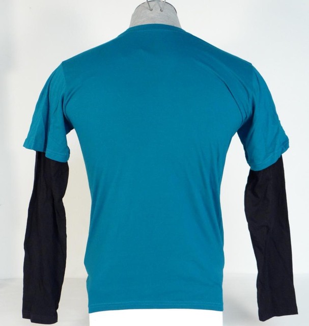 Nike Swoosh Logo Teal Long Layered Sleeve Crewneck Tee T Shirt Youth Boys NWT | eBay