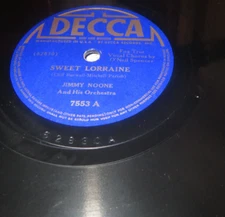78RPM Decca 7553 Jimmy Noone - Sweet Lorraine / Hell in My Heart, beautiful E EX