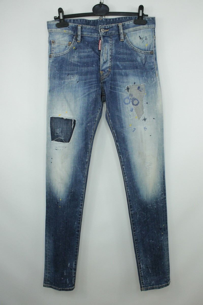 Dsquared2 Cool Guy Distressed Blue Denim Skinny Fit Jeans Dsquared2 Cool Guy Distressed Blue Denim Skinny Fit Jeans