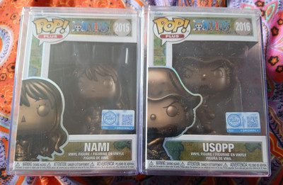 Funko Pop! Plus One Piece 25th Anniversary 2015 Nami & 2016 Usopp c/w Hard Stack