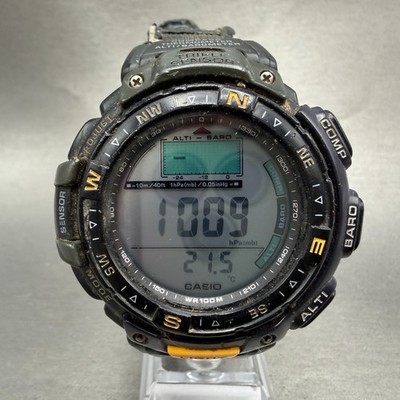 Casio Pathfinder PAG-40 Watch Men 53mm Digital Black Triple Sensor New battery F