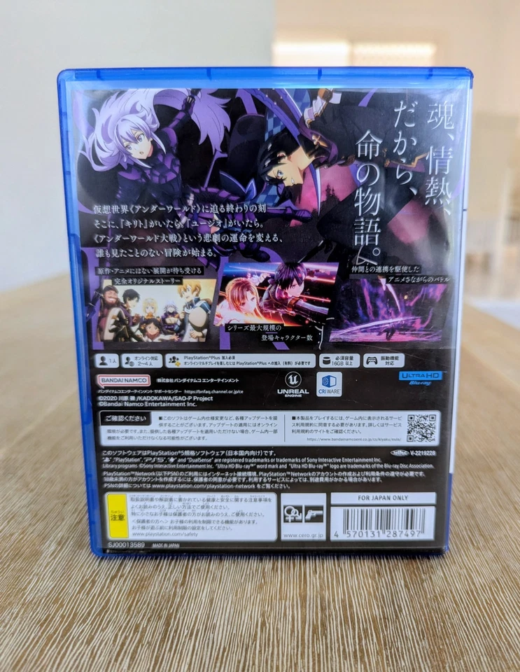 SWORD ART ONLINE ÚLTIMO RECUERDO Japón Importación Juego de Anime Vendedor AU Foto 2 de 3