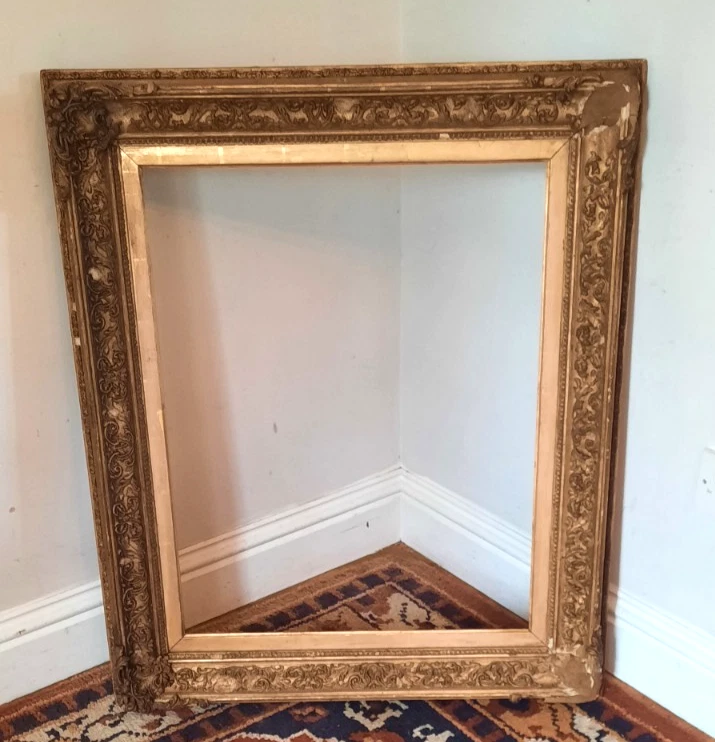 Antique Baroque Style 19th Century Large Ornate Giltwood  Picture Frame - Image 3 of 4