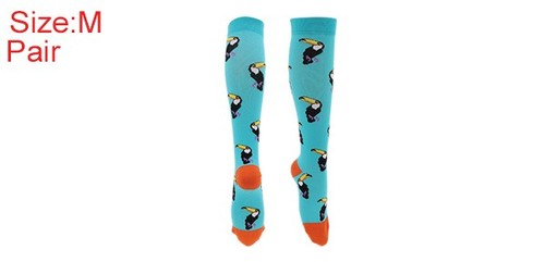 Cycling Socks Size M Nylon High-cut Cycling Socks Black Blue - Picture 2 of 8