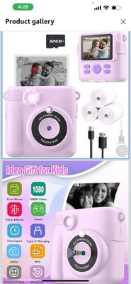 Instant Print Camera for Kids, Christmas Birthday Gifts for Girls Boys, HD Digit