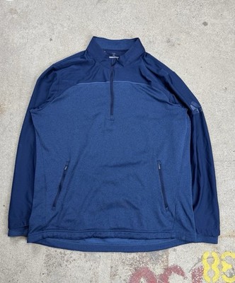 Adidas Golf Herren Pullover XL Blau Halfzip 1/4 Z