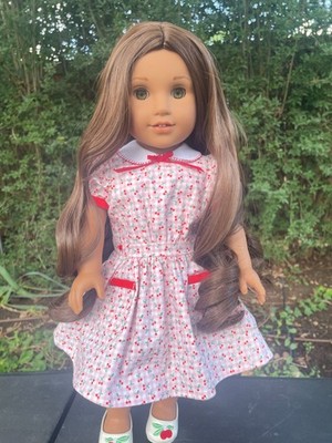 American Girl 18'' Doll High Quality Heat Resistent Fiber Brown Wavy Doll Wig
