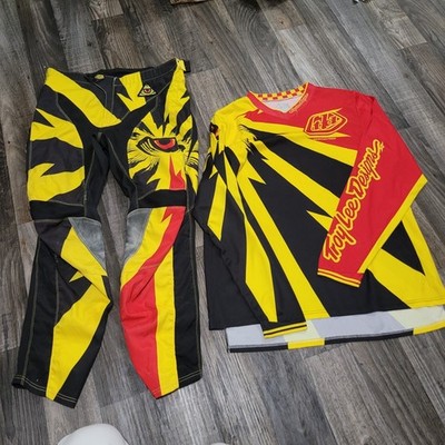 Troy Lee Designs Motocross Kit Set Yellow Red Size 36 Pants 2XL Jersey