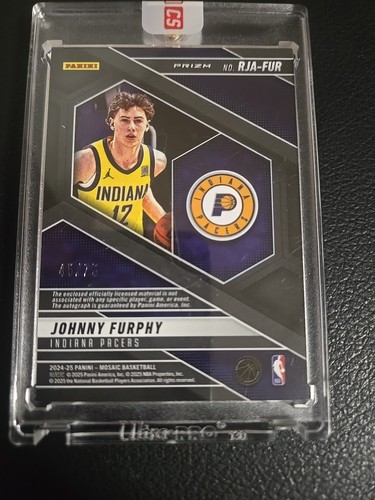 2024-25 Panini Mosaic - Rookie Jersey Autographs Johnny Furphy 45/75 RPA PACERS  - Picture 4 of 4