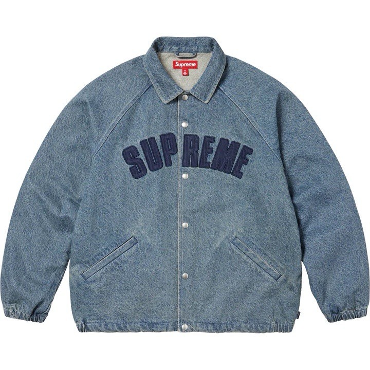 Size L - Supreme SS25 Arc Denim Coaches Jacket Washed Indigo NEW