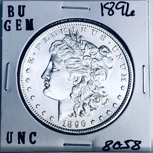 1896 BU GEM MORGAN SILVER DOLLAR UNC MS+++ U.S. MINT RARE COIN 8058