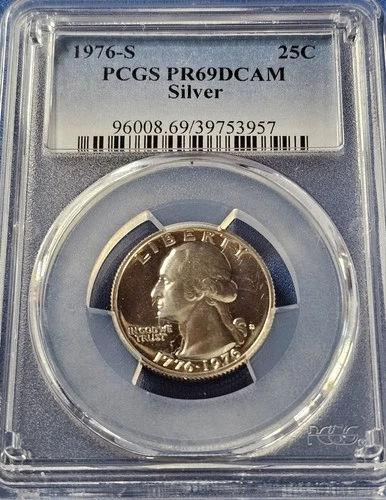 A 1976-S SILVER Washington Bicentennial Quarter Proof PCGS PR69 DCAM