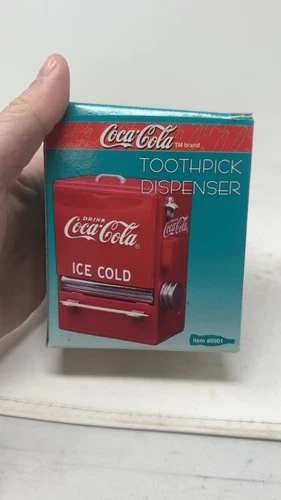 Collectible Coca Cola Toothpick Dispenser Holder Red Cooler 1995 Vintage