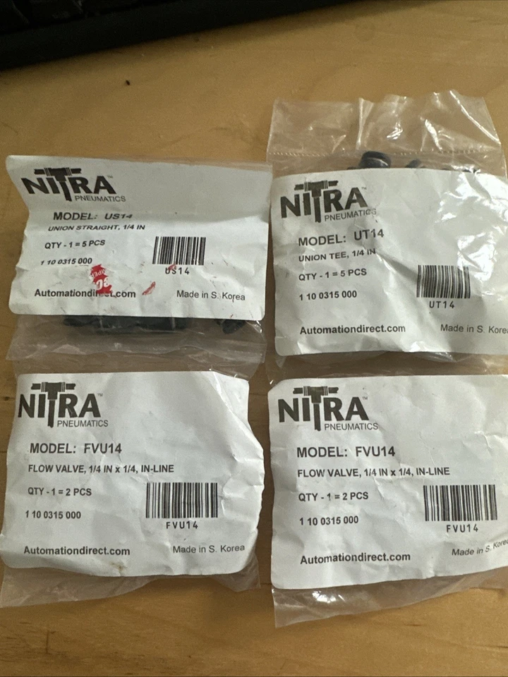 Lot of NITRA Pneumatic Push-To-Connect 1/4" (4) Flow Control/(5) Union/(5) Tee - Image 2 of 2