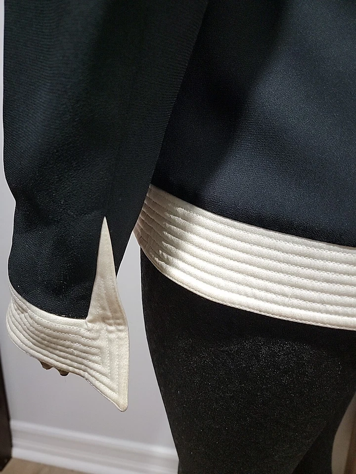 Chaqueta Daymor Couture I. Magnin DE COLECCIÓN Negra Noche Talla 12 Borde en Contraste #C Foto 4 de 4