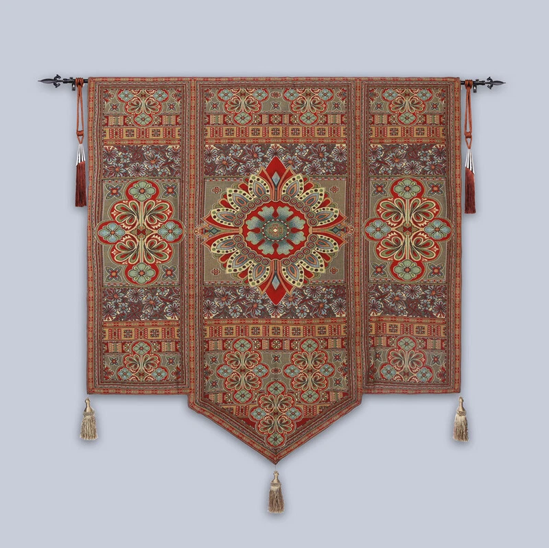 Tapiz de jacquard étnico marroquí bellas artes tapicería decorativa para colgar en la pared Foto 2 de 4