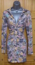 Urban Outfitters 60's 70's flower power CND print shirt dress XS6-8 BNWT RRP £49
