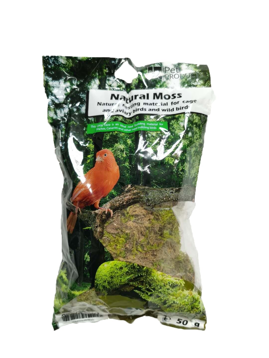 WUNDAPETS NATURAL MOSS NESTING MATERIAL CANARIES BRITISH FINCHES WILD BIRDS 50G