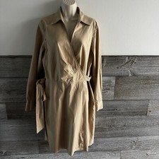 Lauren Ralph Lauren - Stretch-Cotton Blend Wrap Shirtdress Size 14