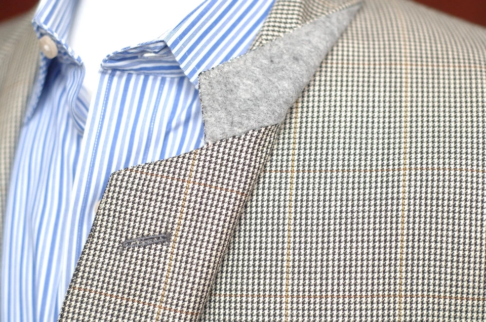 Blazer abrigo deportivo Lubiam de lana a cuadros beige y negro 42R 42 R para hombre Foto 4 de 4