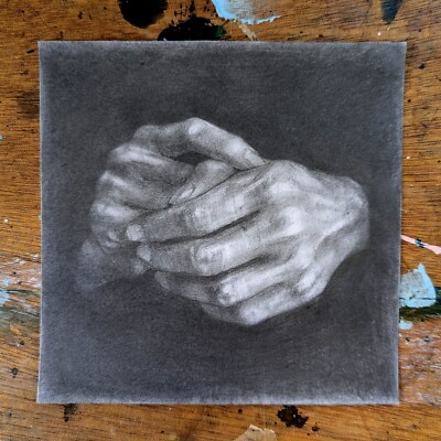 Small Hand Study #2 - 5x5'' - Original Drawing on 150gsm paper (not a print)