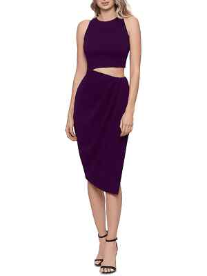 AQUA Cut-out Knee-length Dress Women's 12 Purple Round Neck Back Zip  Closure 195170175785| eBay