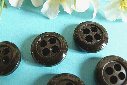 307BISC PRÄCHTIGE VINTAGE KNÖPFE " BLACK " SCHWARZ SET MIT 6 KNÖPFEN EP.1950 - Bild 2 von 4