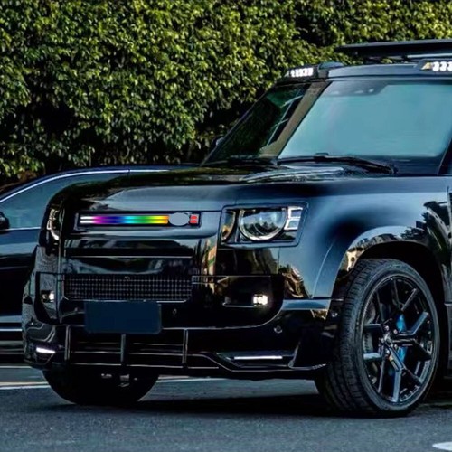 Collections Grill en maille de radiateur avant adapté au Defender 2020-2024 avec lumière fumée DEL
